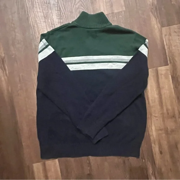 Eddie Bauer Forest Green and Navy Zip-Up Sweater - Picture 3 of 3
